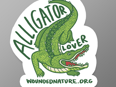 Alligator Lover - Sticker Concept adobe photoshop design digital digital art digital illustration digital painting drawing illustration sticker stickers