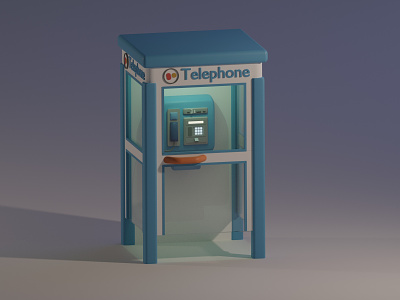 Basic Telephone Booth 3d 3d art blender blender3d blender3dart design