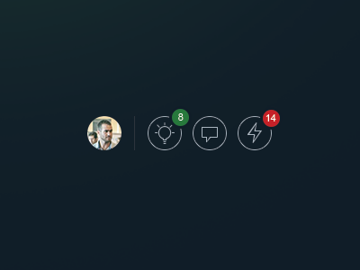 New menu set icons messages navigation notifications profile ui ux