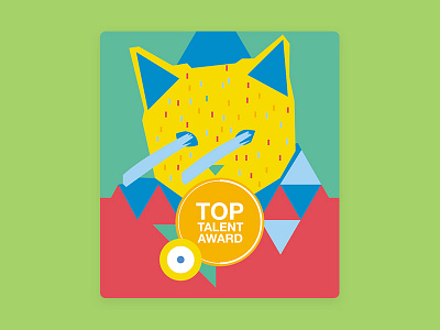 Top talent award illustration #1 branding cat charachter illustration