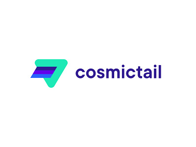 Cosmictail.com branding illustraion logo purple triangle typography