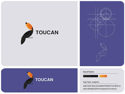 Toucan Bird Logo app icon brand brand identity concept custom gradient interface logo logodesign logotype monogram platform smart logo symbol vector