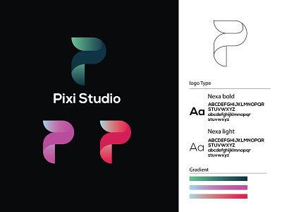 P letter logo brand brand identity branding company concept custom custom logo gradient interface lettermark logo logo design logotype recent logo symbol typography