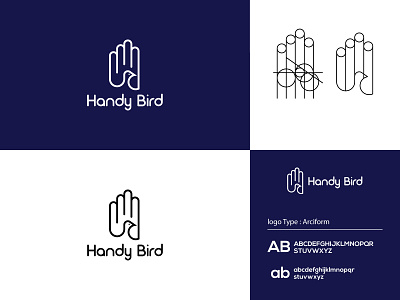 Golden ratio handy bird logo