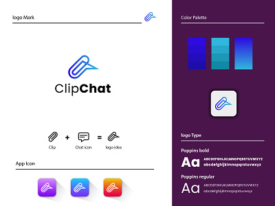 Clipchat logo . App icon . Chat icon