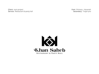 Khan Saheb logo . K letter logo
