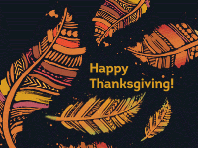 Happy Thanksgiving animation feather feathers gif illustration thanksgiving