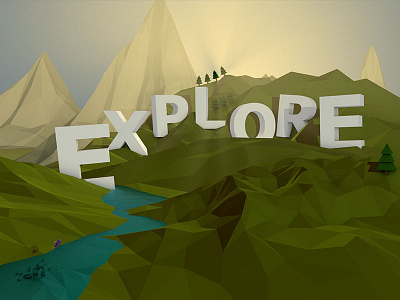 Explore Low Poly c4d explore landscape low poly