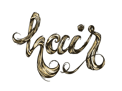 Hair hair handmade illustration lettering typography