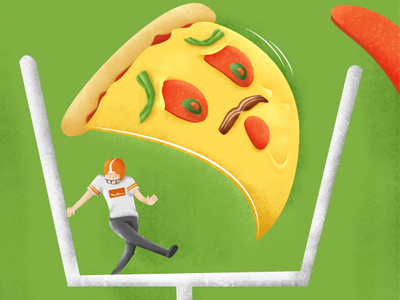 Oh No My Pepperoni! football fun illustration invite pepperoni pizza