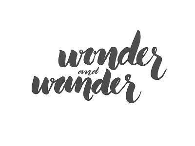 Wonder and Wander brush calligraphy curious lettering letters typography wander wonder
