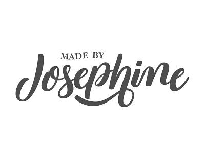 Made By Josephine clothing design hand lettering logo script type typography vector