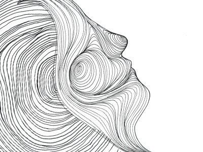 Creepy Face creepy face illustration line lines repeating tree