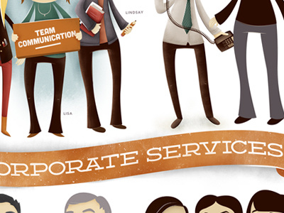 Sneak Peak - Corp Services character editorial illustration people texture