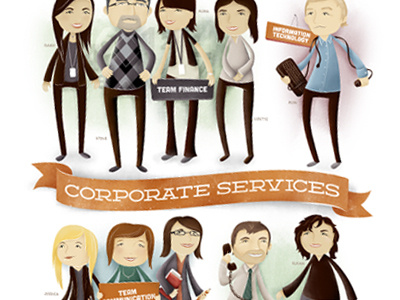 Finished - Corp Services character editorial illustration people texture