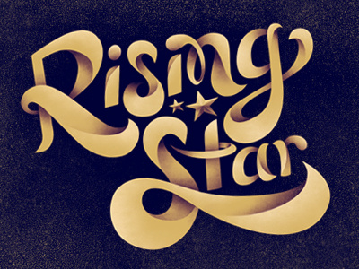 Rising Star design hand rendered illustration retro rising star swash swoosh texture typography