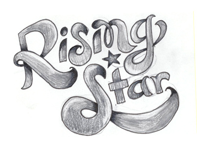 Rising Star - Initial Sketch hand rendered illustration process sketch swash typography