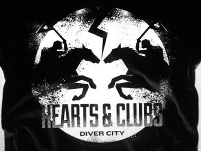 Hearts & Clubs battle clubs diver city hearts horses screenprint texture tshirt