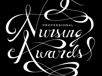 Nursing Awards Rough script swash typography