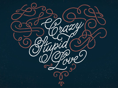 Crazy Stupid Love Intro Creds curves heart illustration motion motion graphics texture typography