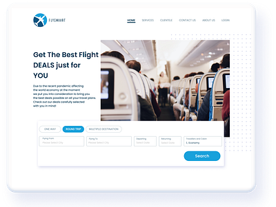 Flysmart aesthetics flight search landing page ui