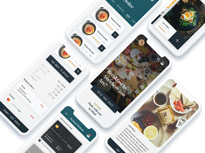 A'drift Breakfast Cafe aesthetic breakfast food landingpage mobile product design restaurant ui uidesign ux webapp