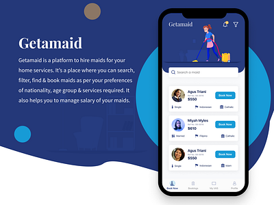 Get a Maid design app find maid hire maid maid service service design