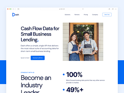 Dash Landing Page api landing page cash flow landing fintech home page landing page