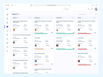 CRM Tasks Kanban View