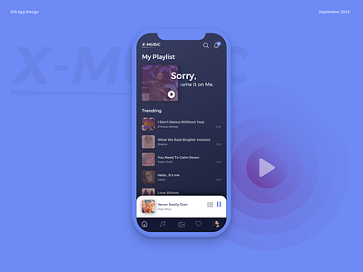 X-Music App app design music app ui ux