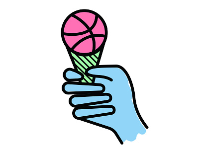 Dribbble Ice Cream debut dribbble flat illustration froyo fun hand ice icecream icon kids summer yogurt