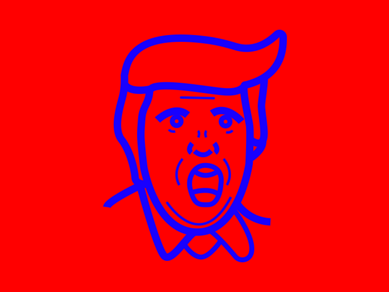 Brainwash debate donald trump flat iconography illustration politics republican trump