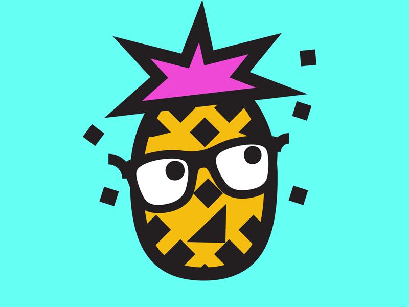 Pineapple crazy flat design flat icons fruit iconography icons illustrator