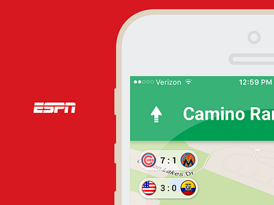 Google Maps - ESPN Sports Layer dashboard driving flags google layers maps score sports ticker