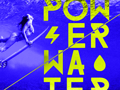 Power & Water Series beach girl poster summer surf