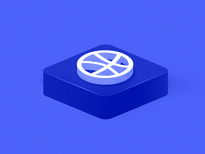 Press for Dribbble 3d button dribbble icon perspective