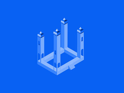 Isometric Courtyard castle isometric perspective pixels