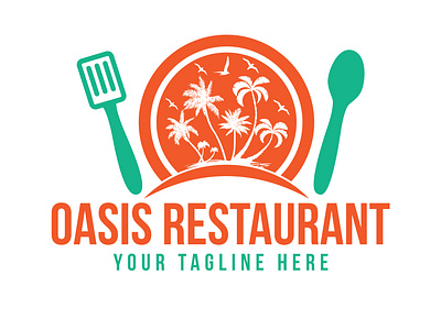 Oasis Restaurant Logo Design Template