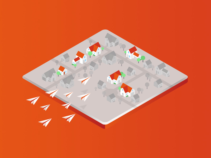 Isometric Illustration for RealTAG neighborhood illustration isometric
