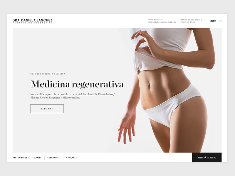 Dra. Daniela Sanchez Website v2 esthetic website slider simple medicine homepage doctor clean