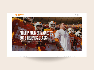 Tennesse Athletics Homepage Concept athletics clean design football homepage simple sports tennesse ui website