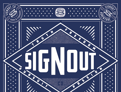 SignOut Co Bandana bandana branding design flat identity illustrator logo typography vector