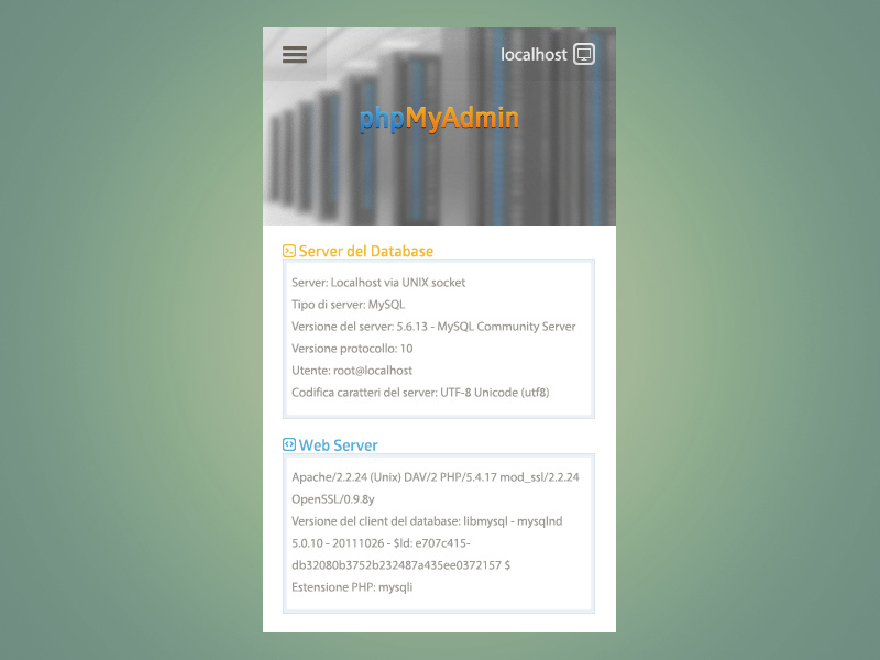 PhpMyAdmin Concept by Enrico Cantile on Dribbble