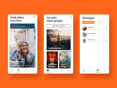 Hobnob, a unique Travel App branding clean style mobile app design mobile ui product design tool travel app ux