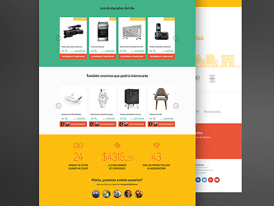 Landing Screen city e commerce featured icons landing products referrals slider