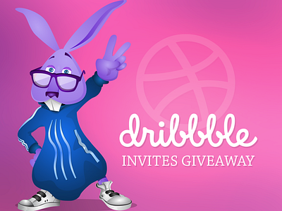 Invites bunny draft dribbble giveaway invite invites the purple bunny