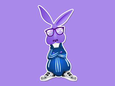 The Purple Bunny Stickers bunny purple stickers the purple bunny