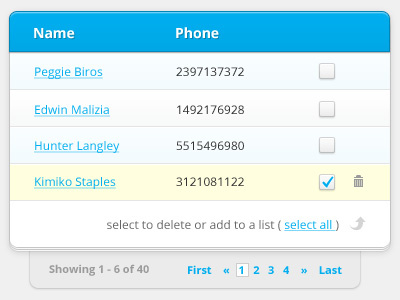 Table app checkbox data delete grid pagination table ui web app