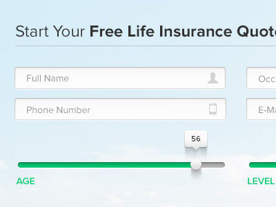 Get a Quote Form button filters form home page insurance slider