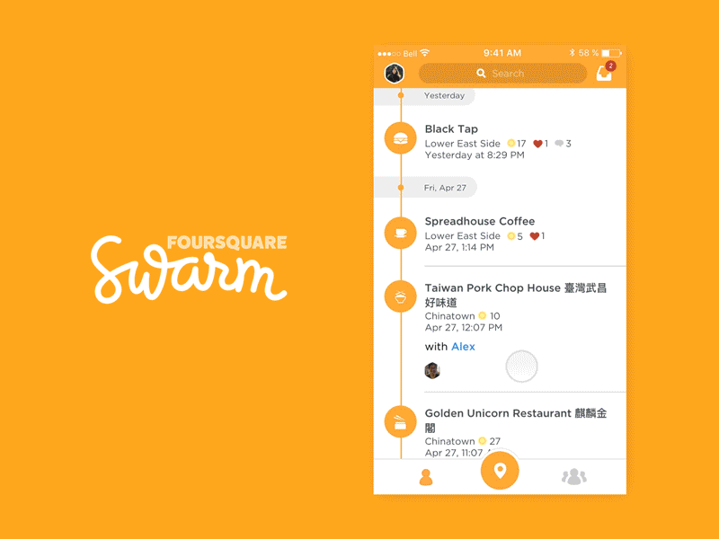 More Swarm Explorations! foursquare interaction design motion graphics principle product design swarm user experience user interface